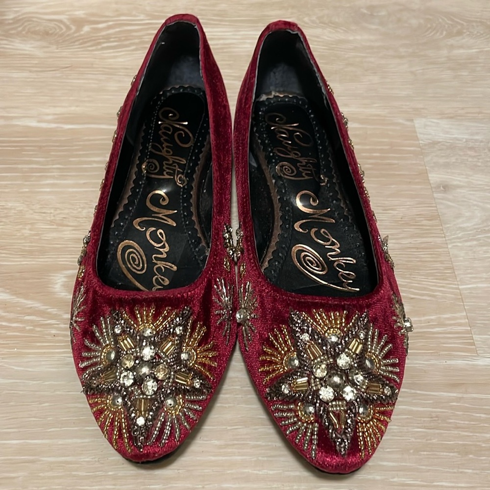 ModCloth Naughty Monkey velvet sequin flats